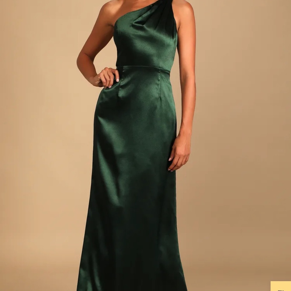 Lulus Emerald Green Satin Maxi Dress